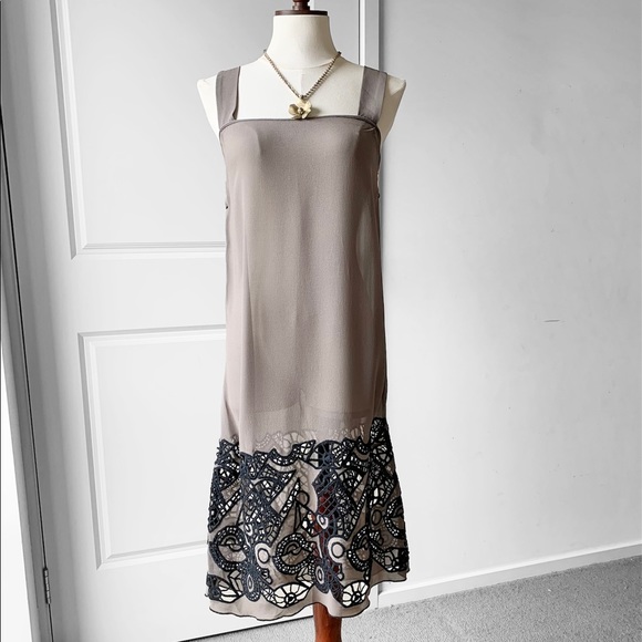 Marni Dresses & Skirts - MARNI Silk Midi Dress with Black Lace